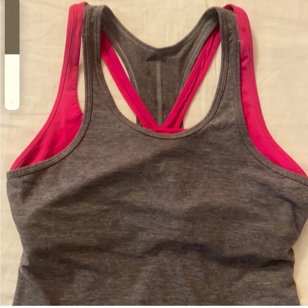 Gray & Pink Racerback Tank Top - Women's Activewear